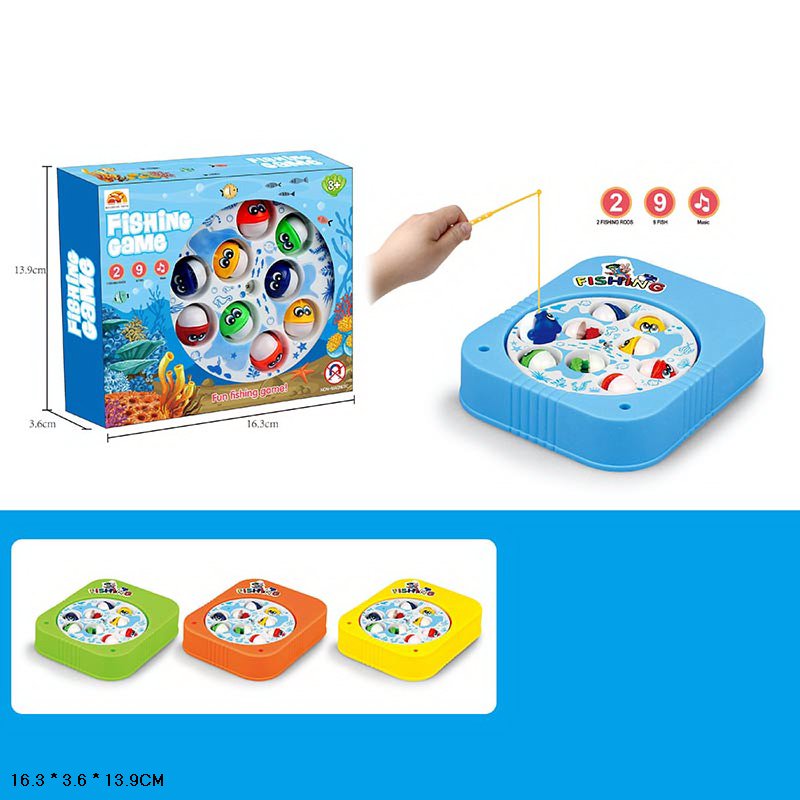 Рибалка батар. арт. 8269 (192шт/2) 4 кольори мікс, вудка, рибки, короб. 16,3*3,6*13,9см