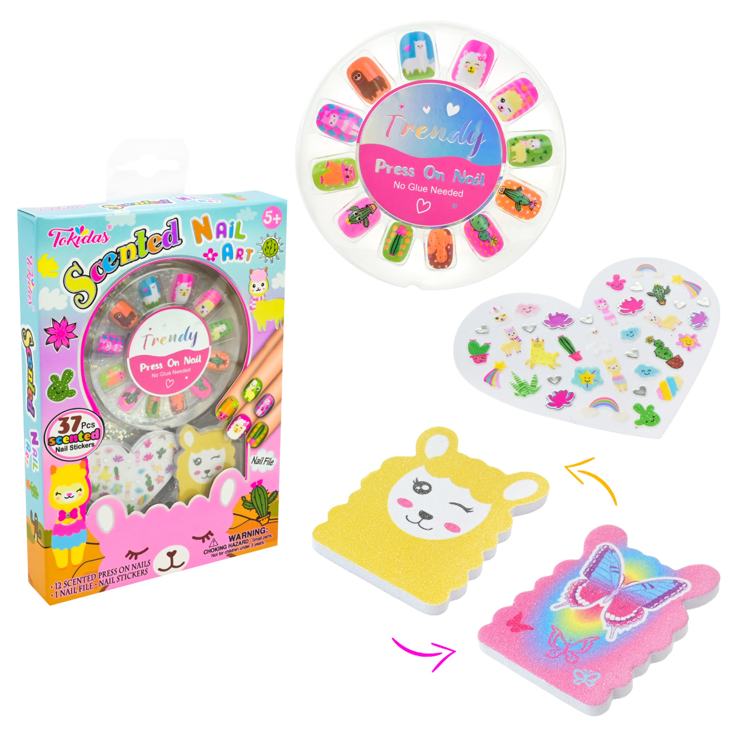 Аксесуари для дівчат арт. T08N S L (48шт/4)   накладні нігті, наліпки,пилочка, у короб. 13*2,5*19 см