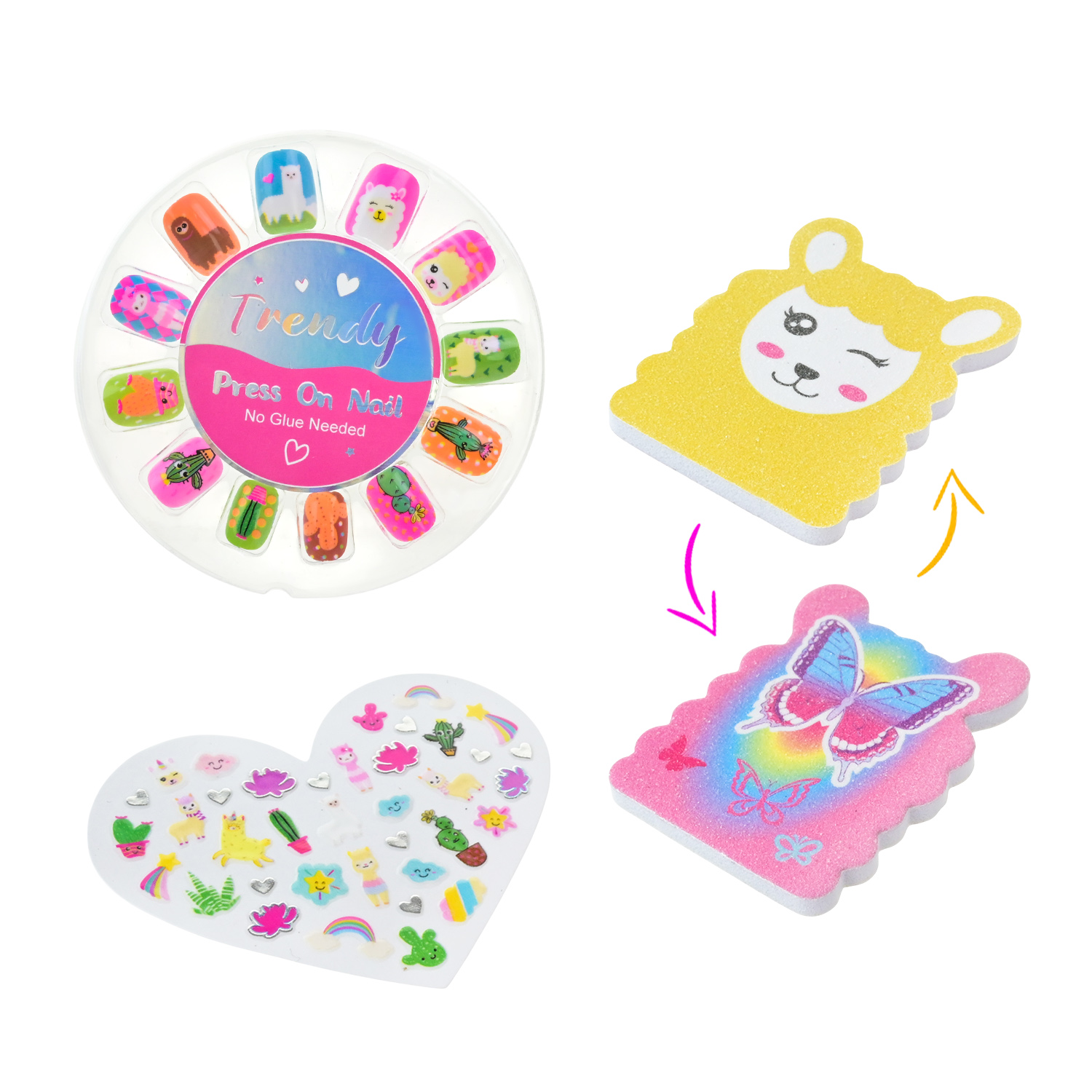 Аксесуари для дівчат арт. T08N S L (48шт/4) накладні нігті, наліпки,пилочка у короб. 13*2,5*19 см