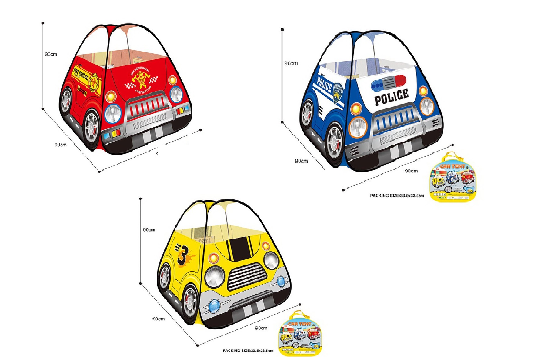 Намет арт. JY2109/2110/2111 (48шт/2) 3 види, сумц. 90*90*90см