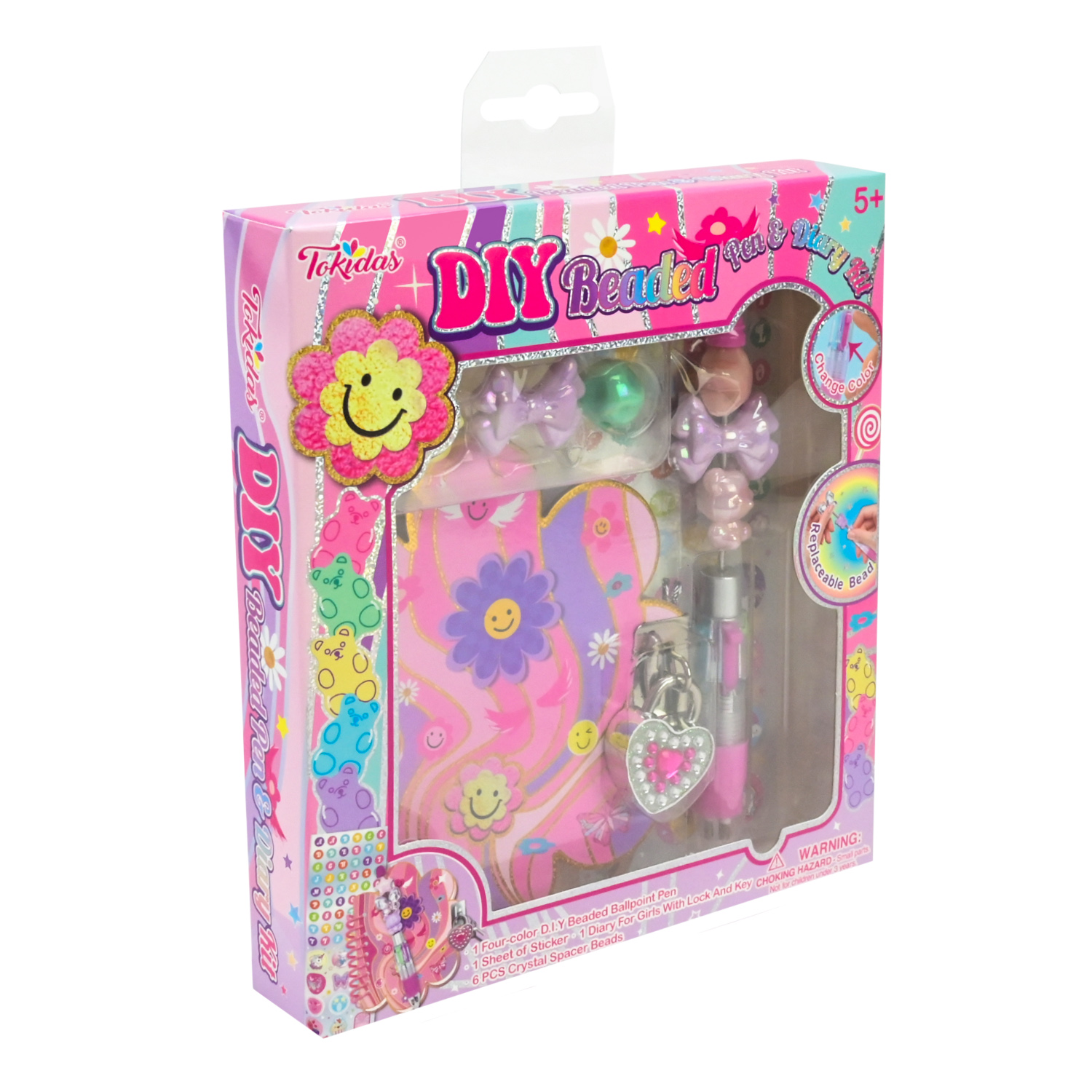 Аксесуари для дівчат арт. T127EF (48шт/8) чарівний записник, ручка, наліпки. Шарми короб. 16*3*18 см