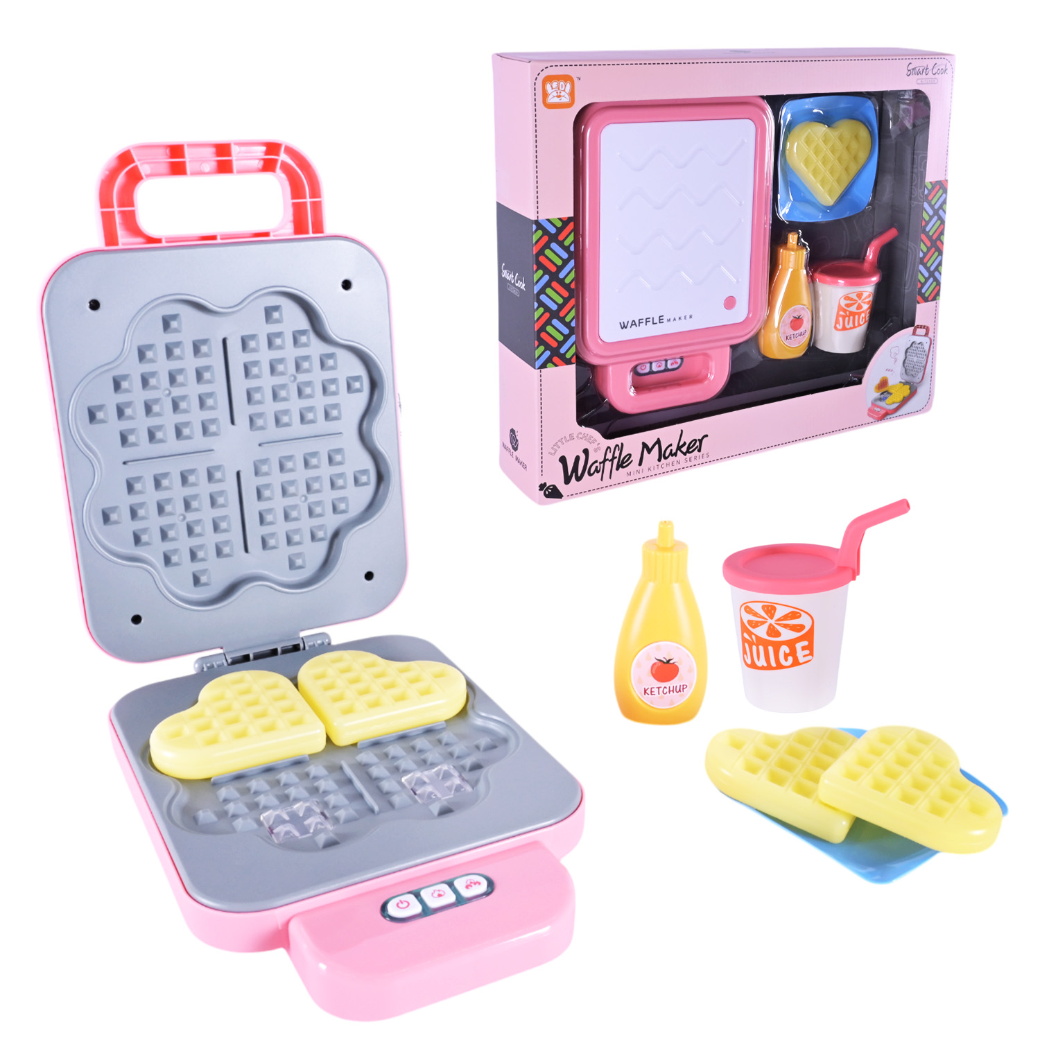 Вафельница арт. LD-662A/B (36шт/2) батар. мікс 2 види, змінює колір,аксес, світло, звук короб. 33*28*6,6см