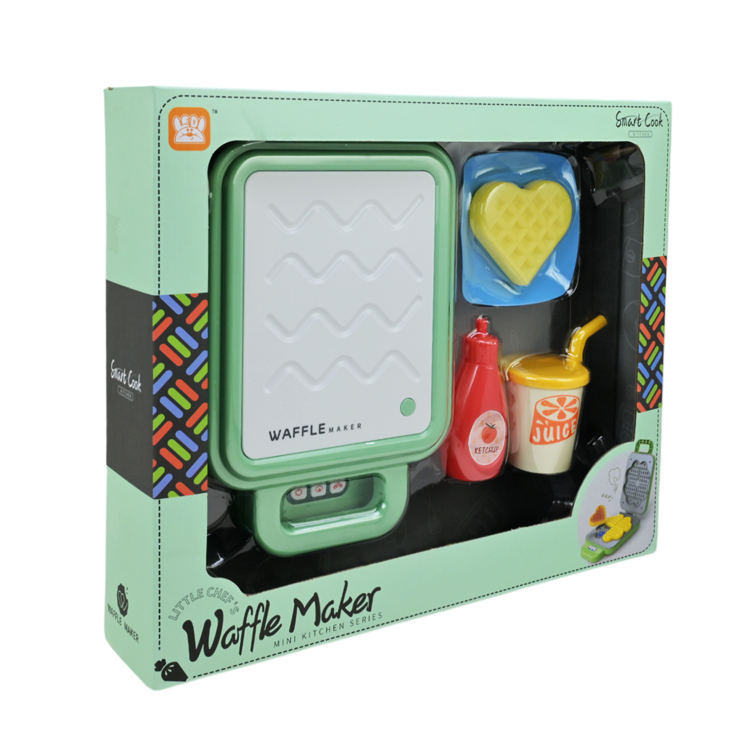 Вафельница арт. LD-662A/B (36шт/2) батар. мікс 2 види, змінює колір,аксес, світло, звук короб. 33*28*6,6см