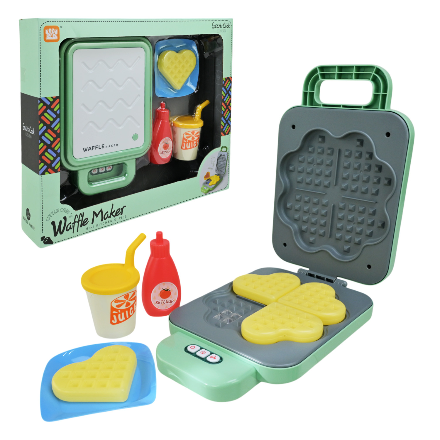 Вафельница арт. LD-662A/B (36шт/2) батар. мікс 2 види, змінює колір,аксес, світло, звук короб. 33*28*6,6см