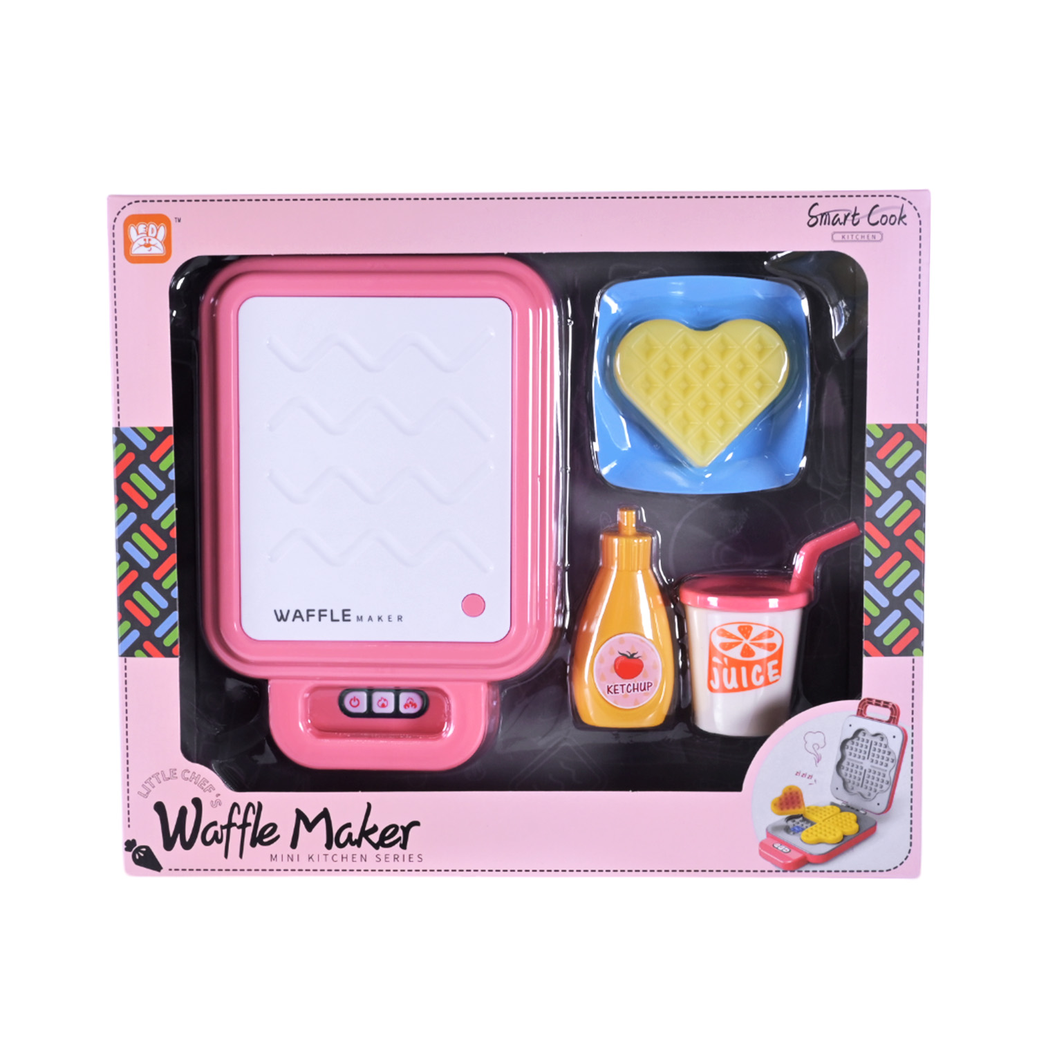 Вафельница арт. LD-662A/B (36шт/2) батар. мікс 2 види, змінює колір,аксес, світло, звук короб. 33*28*6,6см