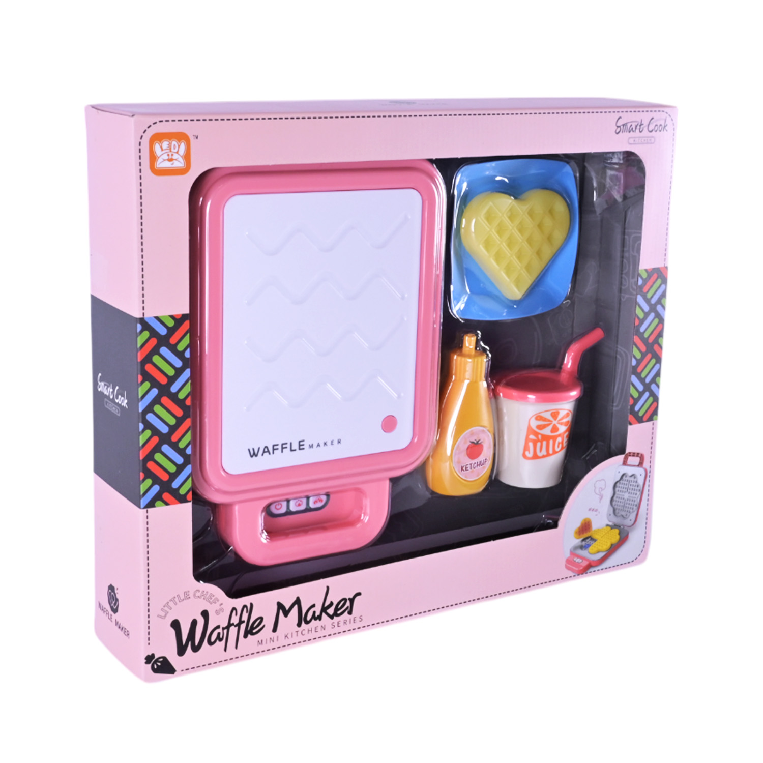 Вафельница арт. LD-662A/B (36шт/2) батар. мікс 2 види, змінює колір,аксес, світло, звук короб. 33*28*6,6см