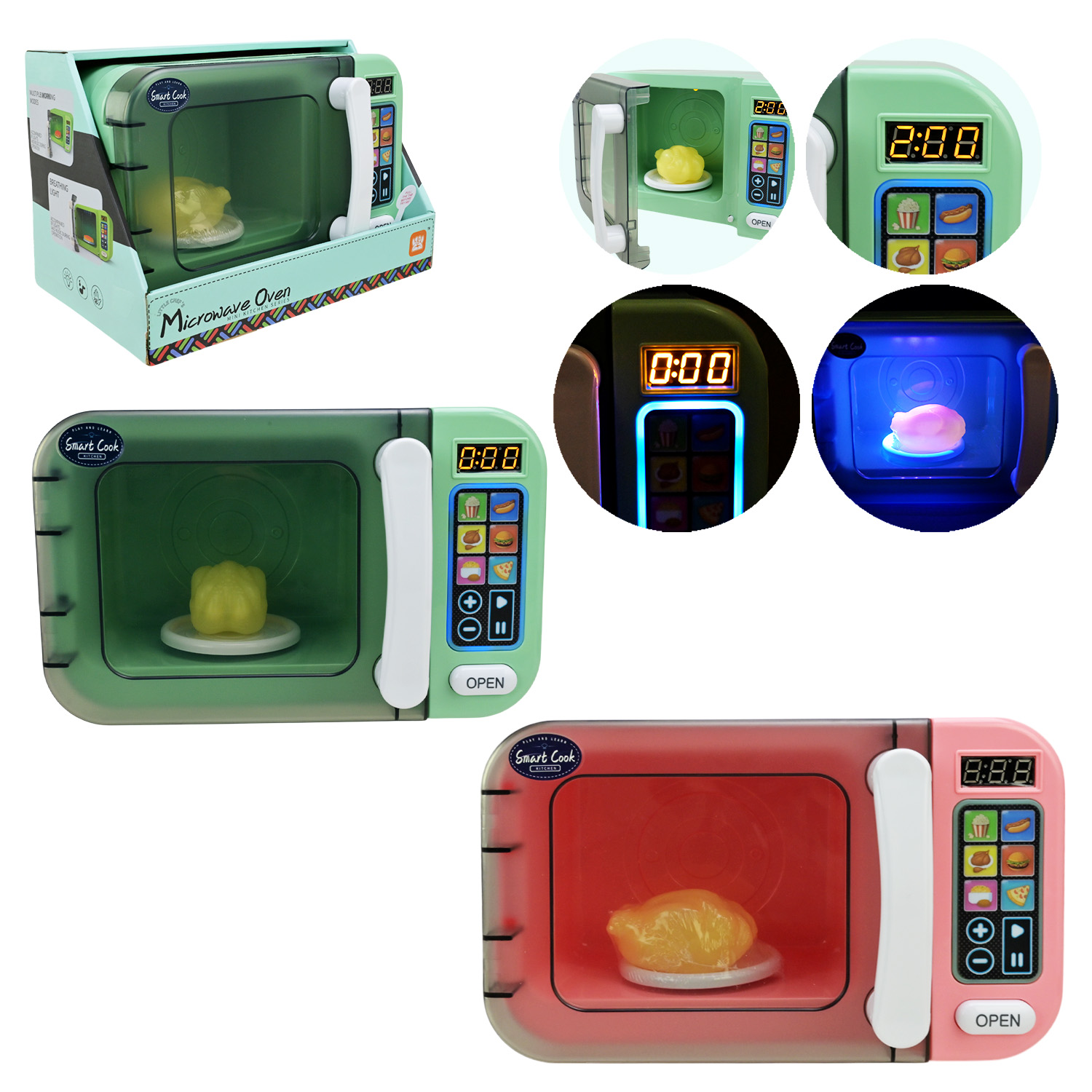 Мікрохвильова піч арт. LD-883A/B (40шт/2)  батар. мікс 2 види, сенсорне керування короб. 27*17*26см