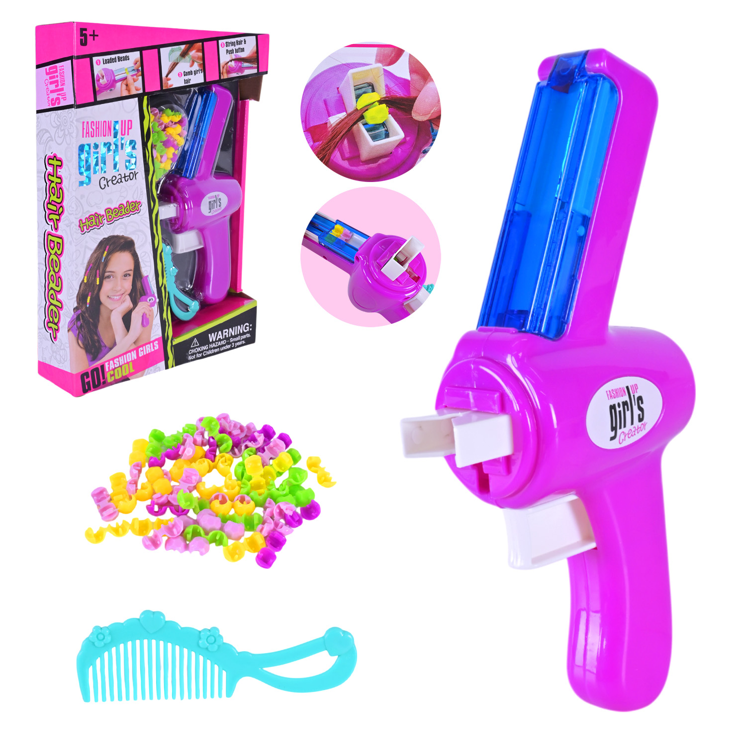 Стиліста набір арт. MBK-268 (72шт/2)   прилад для плетіння, аксес для волосся короб. 21*6*30см