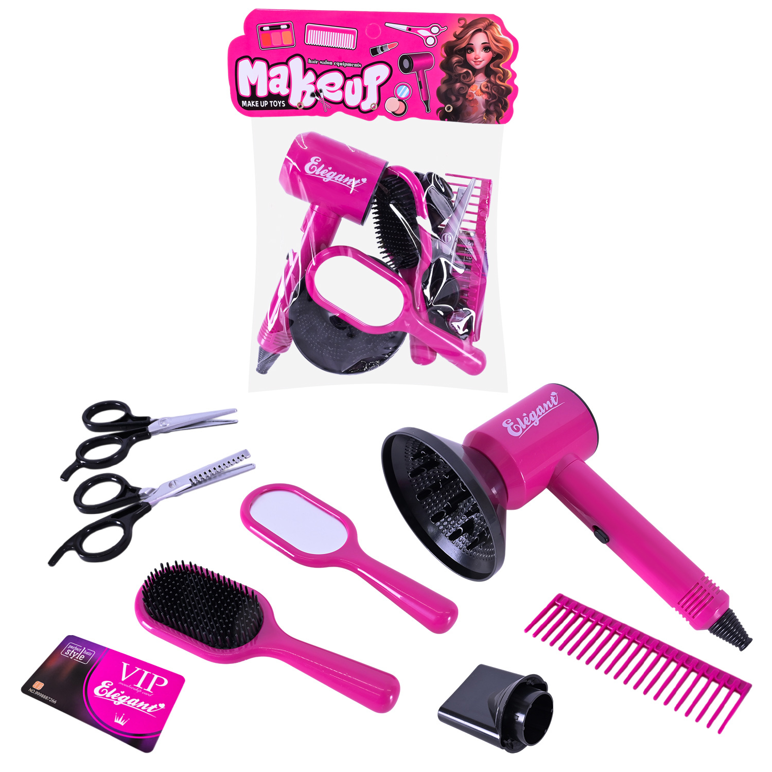 Перукаря набір арт. SP-H-21 (192шт/2)   фен, дзеркало, ножиці, аксес пакет 30*21см