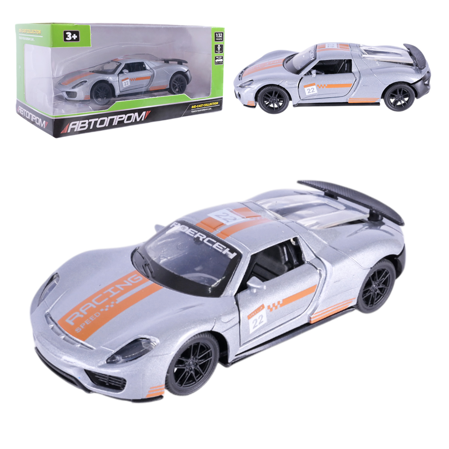 Машина мет. АВТОПРОМ арт. AP74216 (48шт) 1:32,2 цвета,откр.двери,короб. 16,5*7,5*7,5см