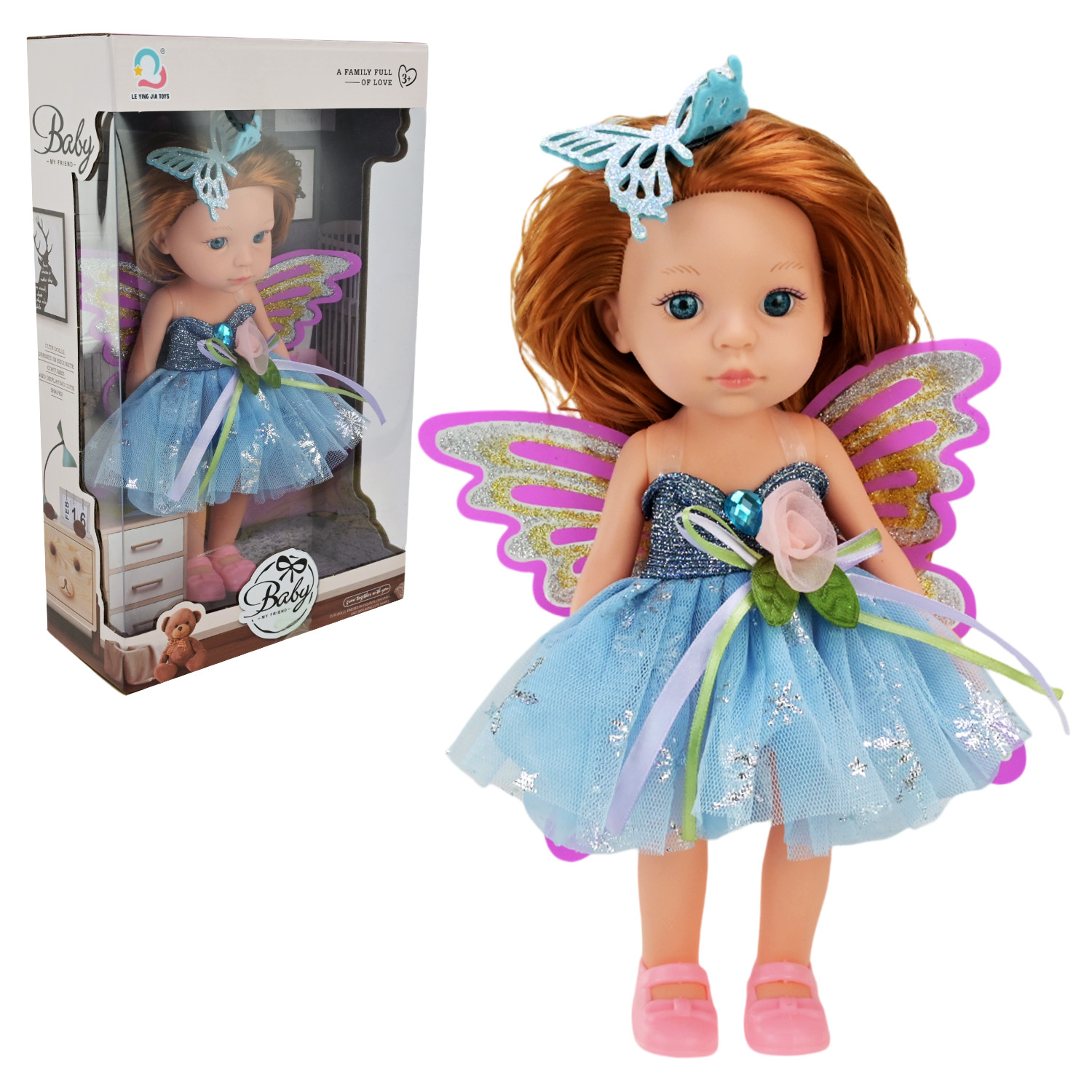 Лялька арт. H04-44/46 (48шт/2) мікс 2 види, в стильних сукнях короб. 30*8*18см