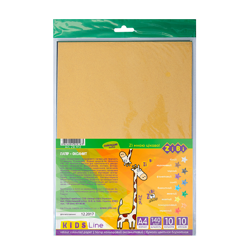 Папір оксамитовий А4, 10 кольорів, 10 аркушів