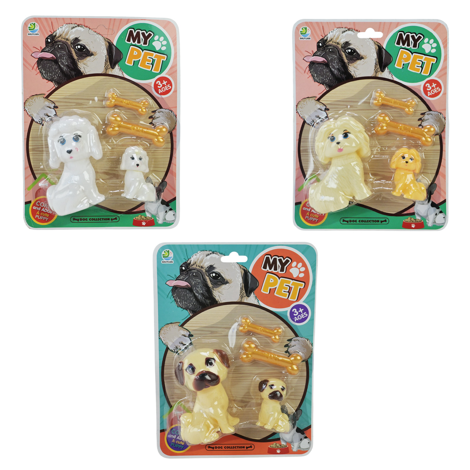 Пітомци арт. 933-5 (192шт/2)   мікс 3, собачки, аксес планш. 17*5*23 см