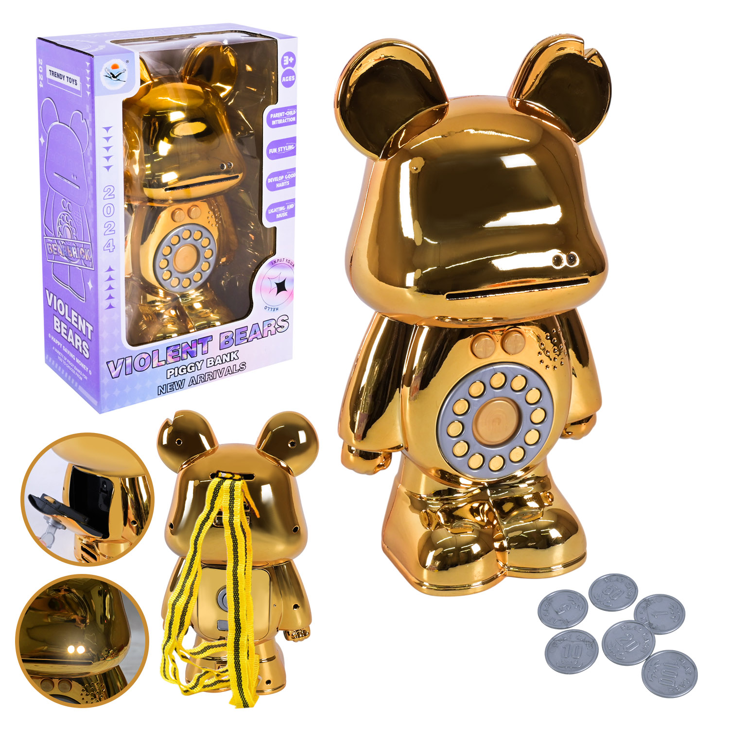 Сейф арт. TZ-56A (48шт/2) батар. світло, звук, у вигляді міккі, аксес короб. 21,5*11,5*33 см