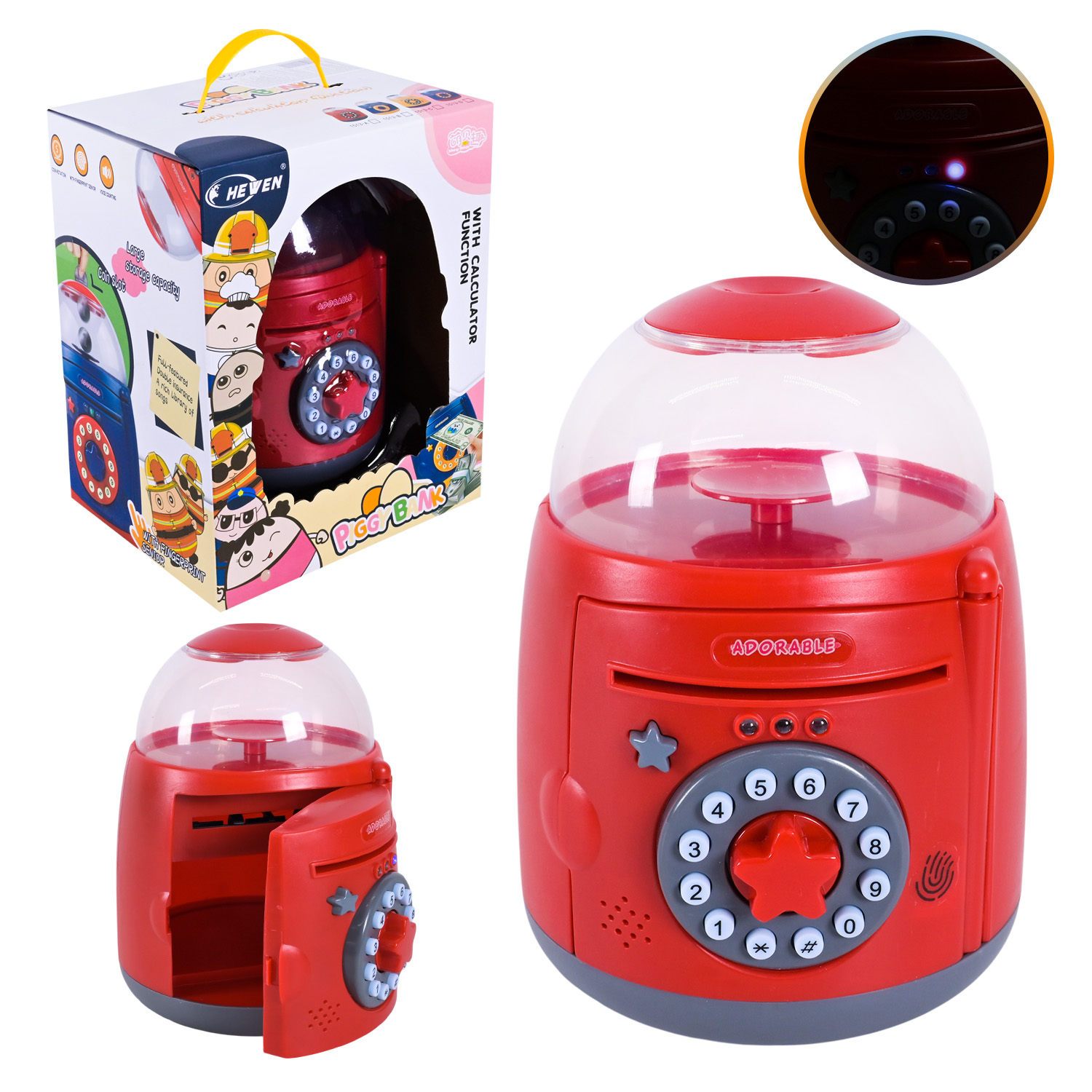 Сейф арт. 1513-1 (24шт) батар., світло, звук, у вигляді ракети короб. 21*17*27