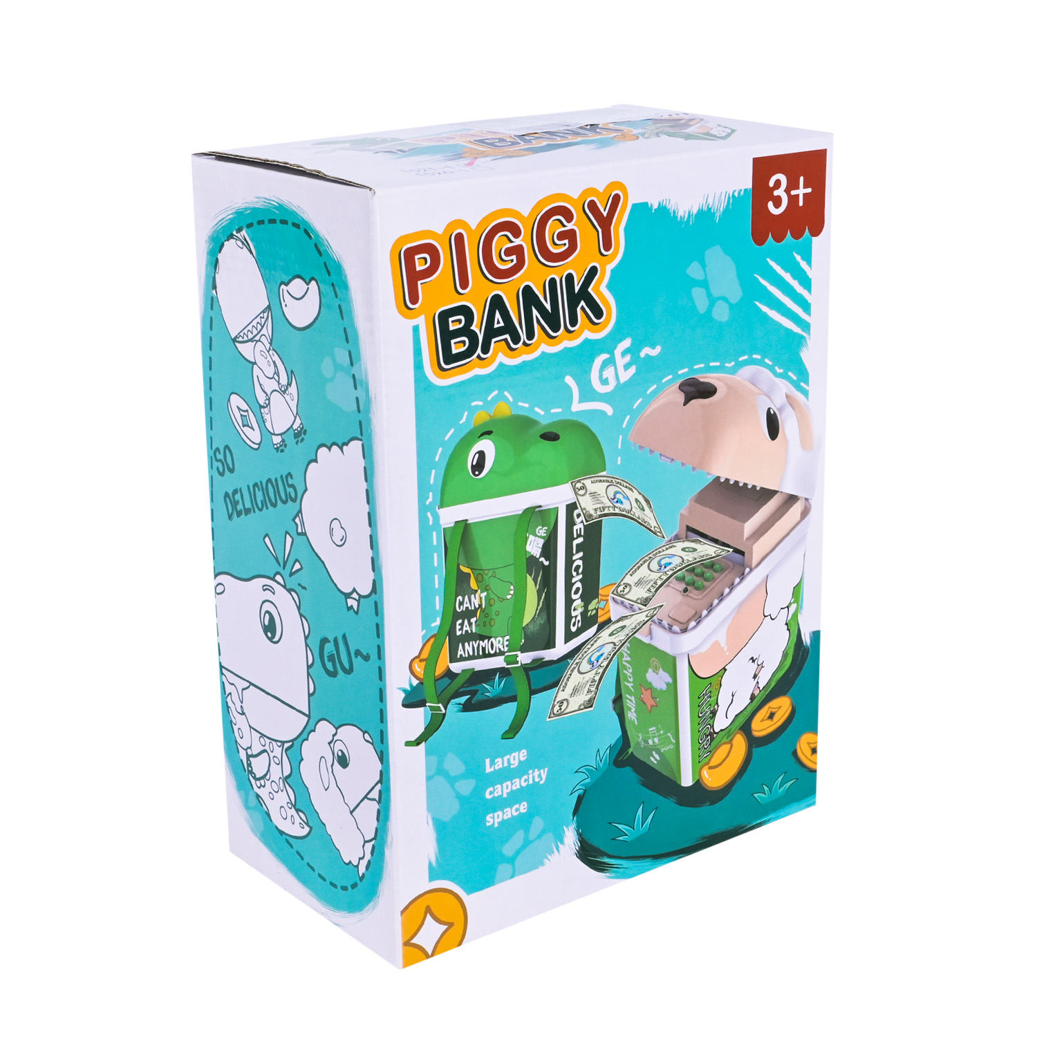 Сейф арт. 1521-1 (24шт) батар. світло, звук, у вигляді динозавра, аксес короб. 22*13*29