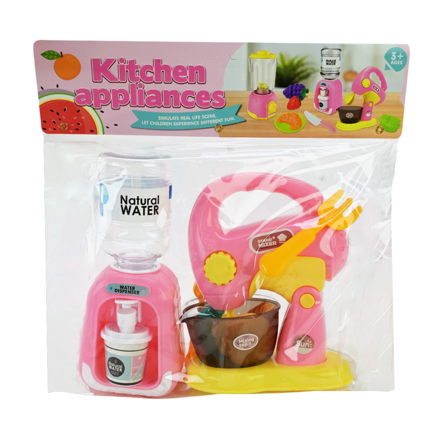 Побутова техніка арт. 1018-174 (72шт/2) кулер, міксер, продукти пакет 28*28*7см