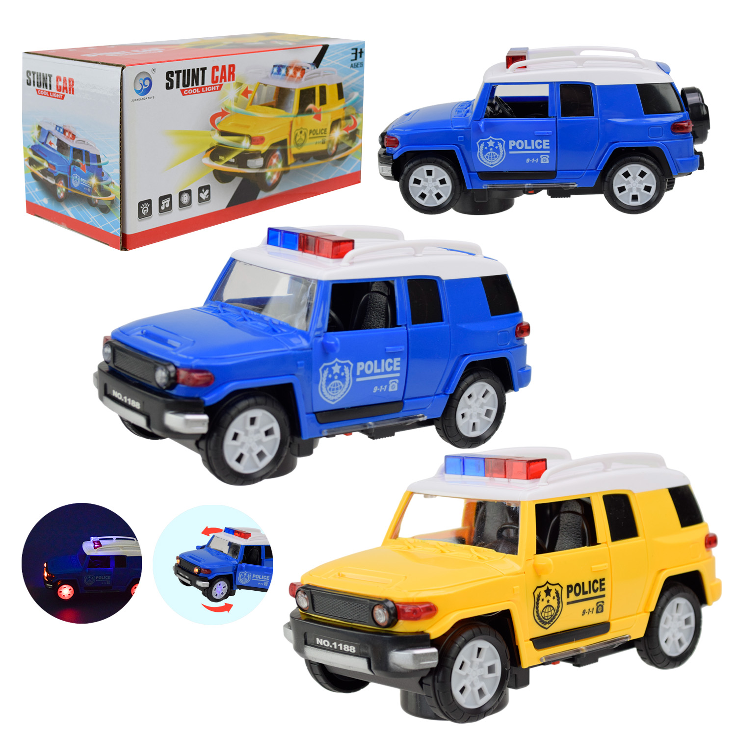 Машина муз. арт. 1188-1 (96шт/2)батар,2 кольори мікс,звук, музика, світло, поворот,р-р. 20*10*10, короб. 20,5*10*10см