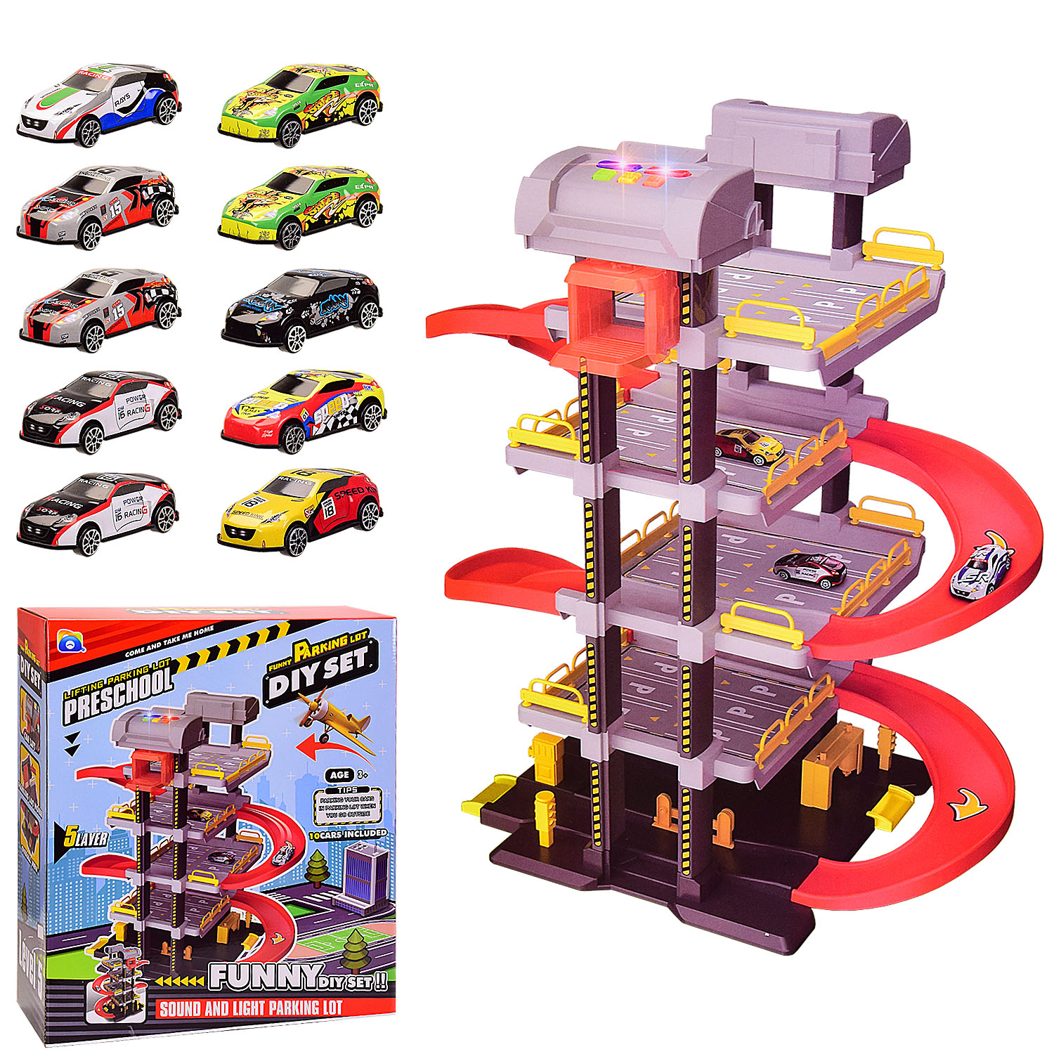 Паркінг арт. 9805 (6 шт) батар., 5поверх, 10 машинок, короб. 42*16*49,5см