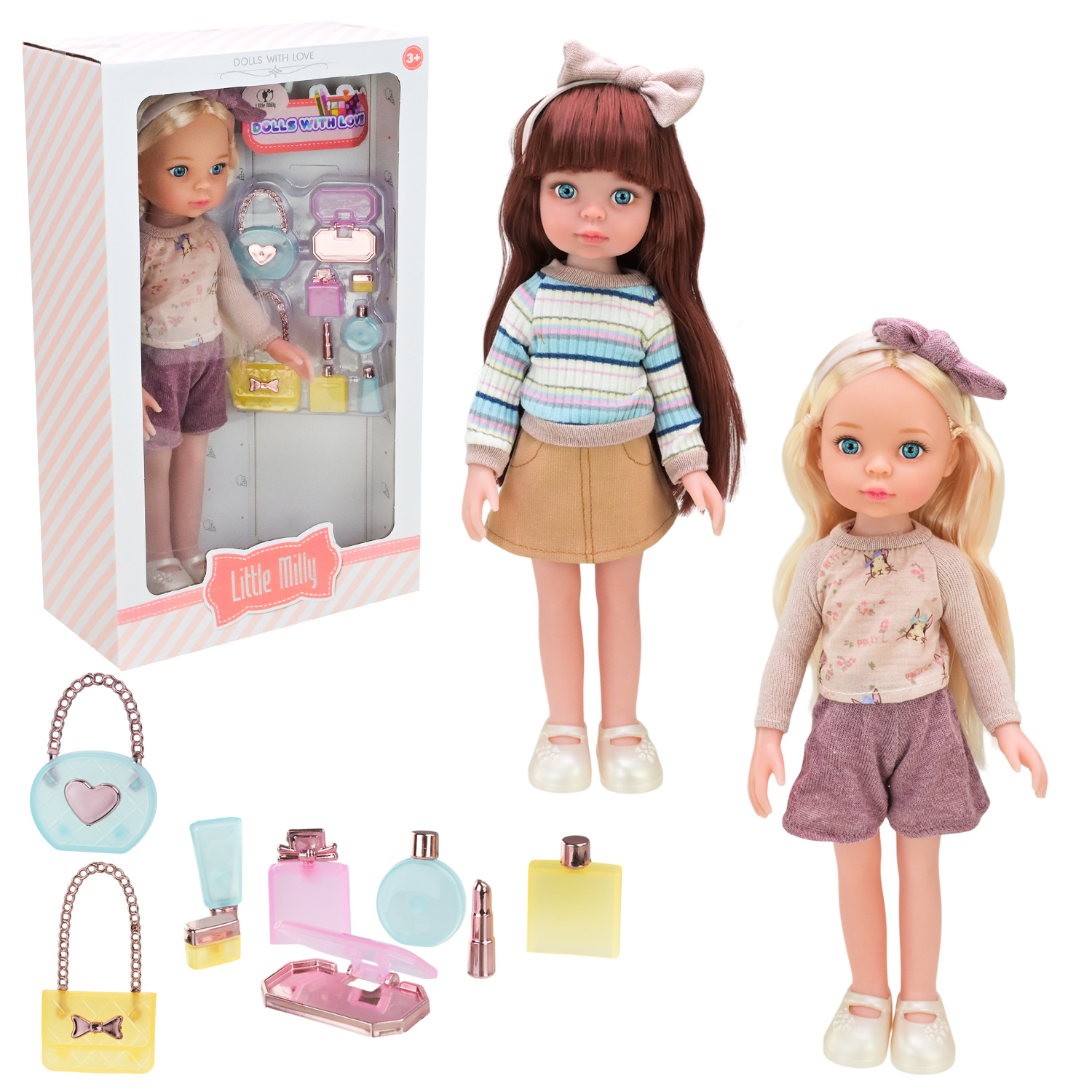 Лялька арт. 91099-I/J (36шт/2)   мікс 2 види, в наборі аксес короб. 22*10*36см