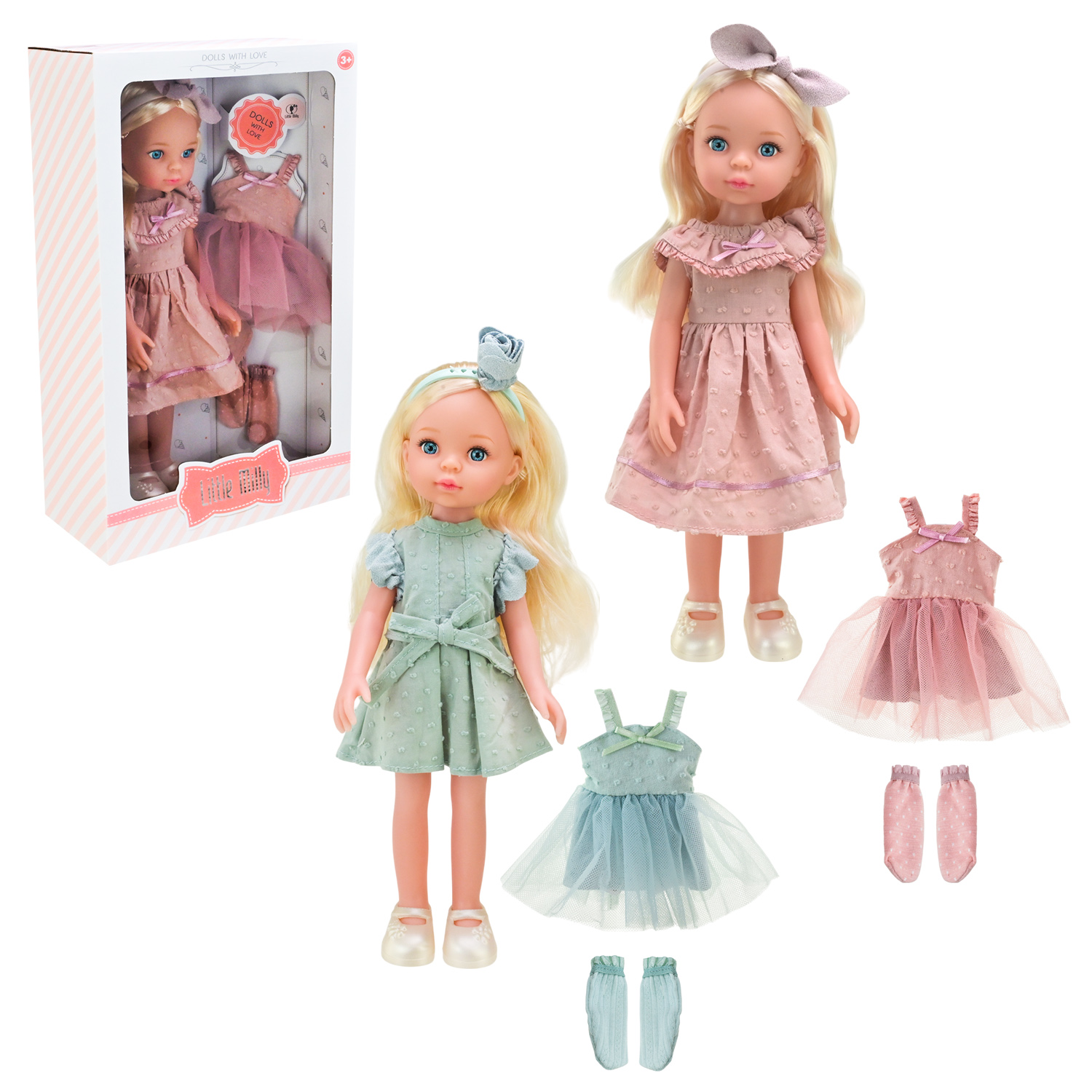 Лялька арт. 91098-D/G (36шт/2)   мікс 2 види, в наборі аксес короб. 22*10*36см