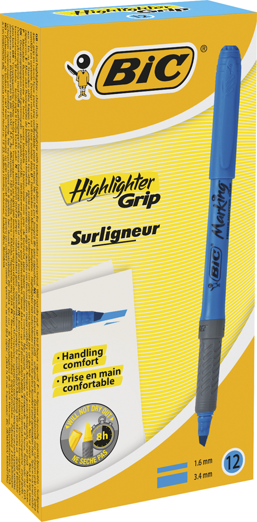 Текстовиділювач Гріп синій