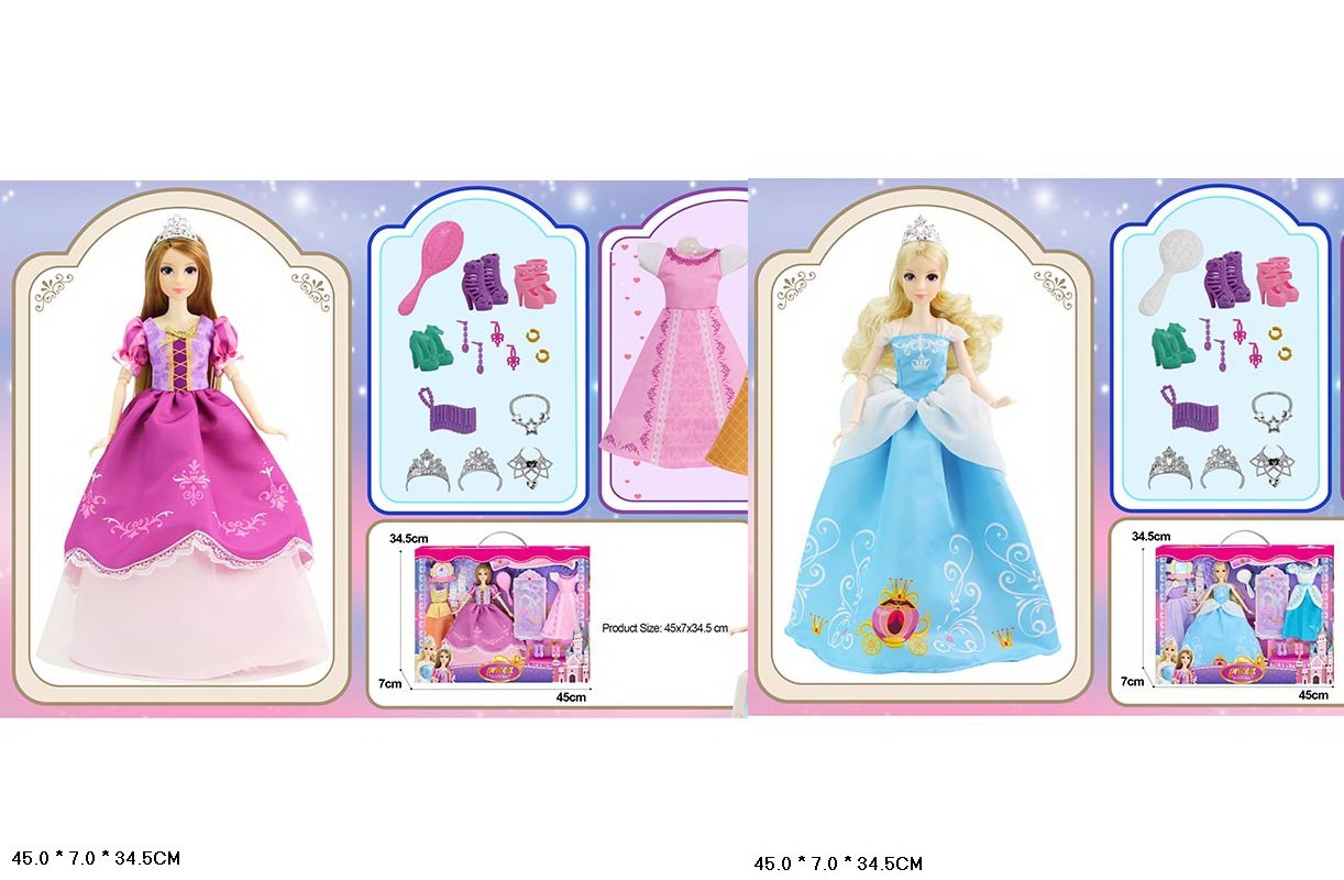 Лялька арт. 91062-1/2 (24шт/2) мікс2 , в наборі сукні, аксес короб. 45*7*35см