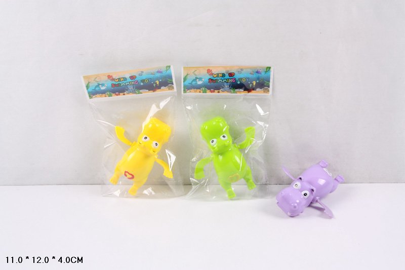 Водоплавні іграшки арт. 557 (720 шт/4) бегемот заводний,3 кольори мікс, пакет 11*4*12см