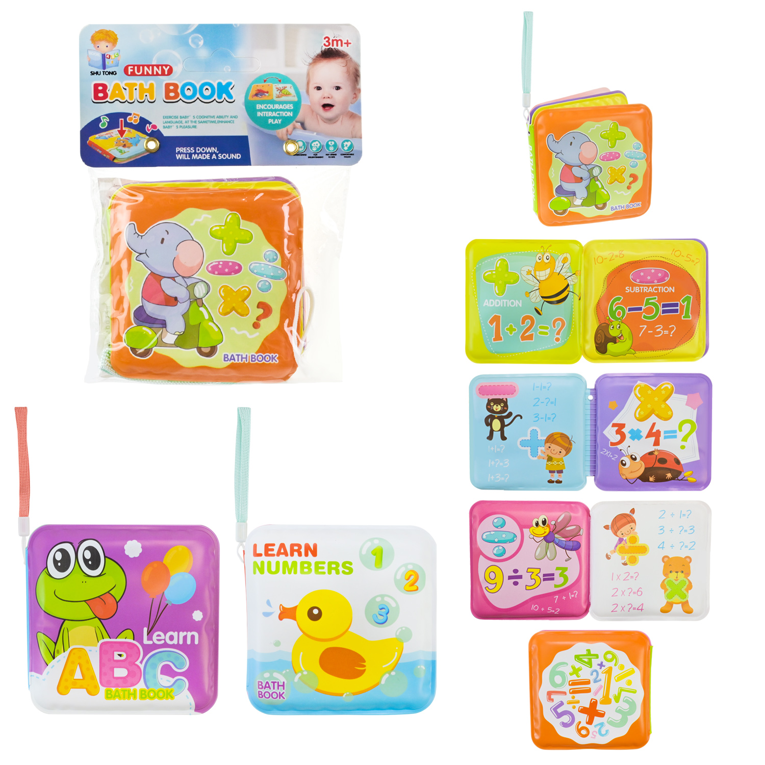 Іграшка для купання арт. 85D-22/23/24 (608шт/2)книжки 3 види мікс, пакет 12*6*16см