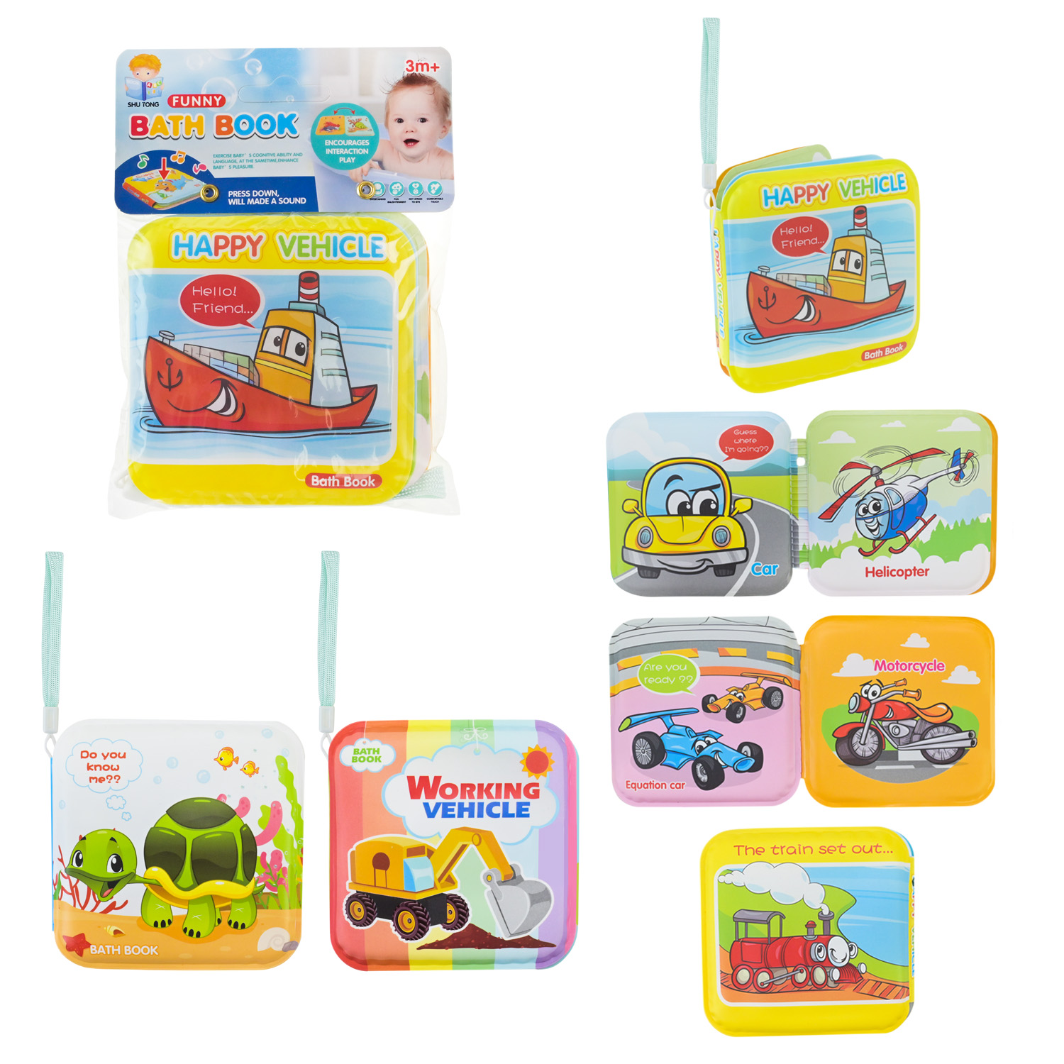 Іграшка для купання арт. 85D-25/26/27 (432шт/2)книжки 3 види мікс, пакет 14*2*18см