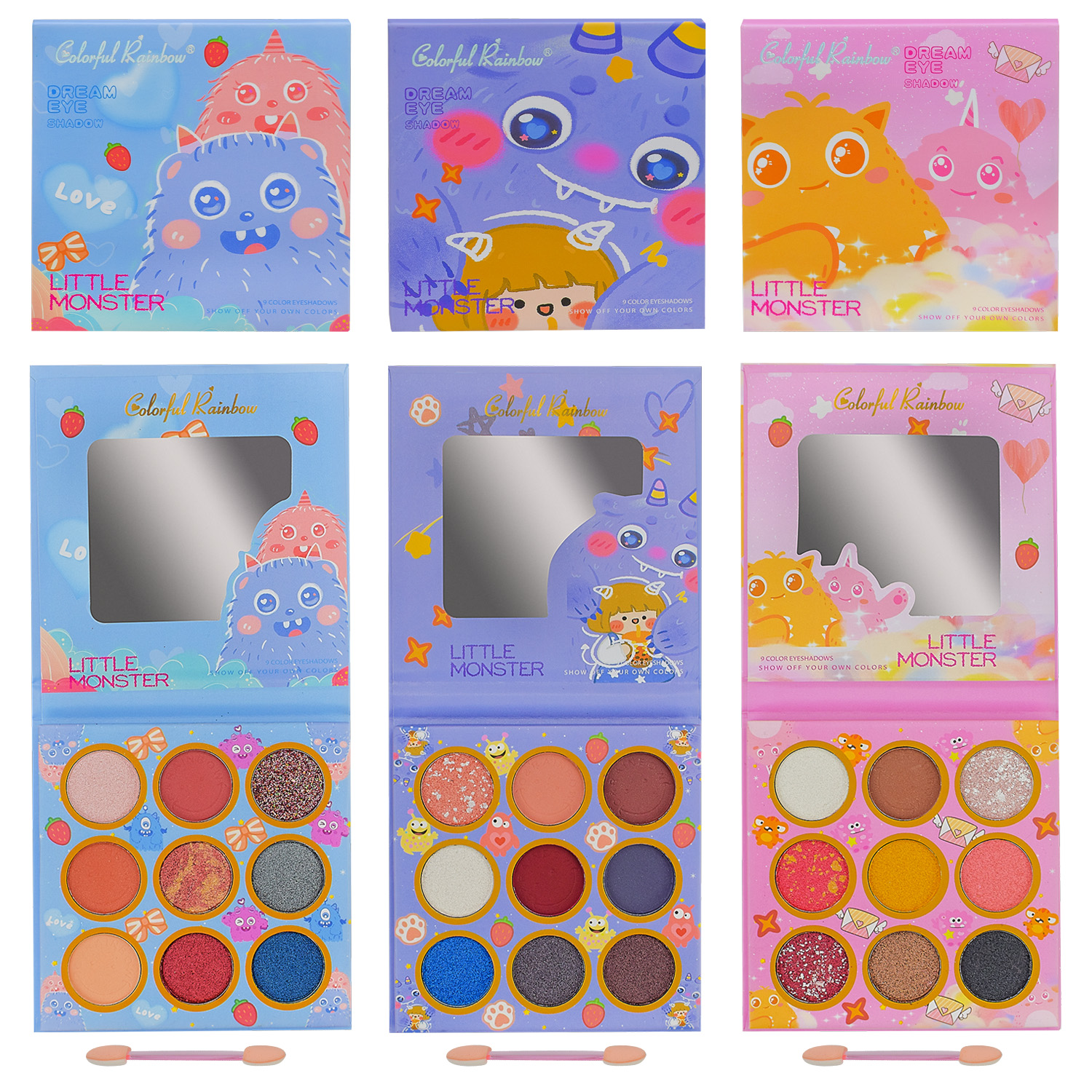 Косметика арт. 2776/7/8/9 (576шт/12) палетка, мікс 4 види(1вид в дозі) короб. 10*13см