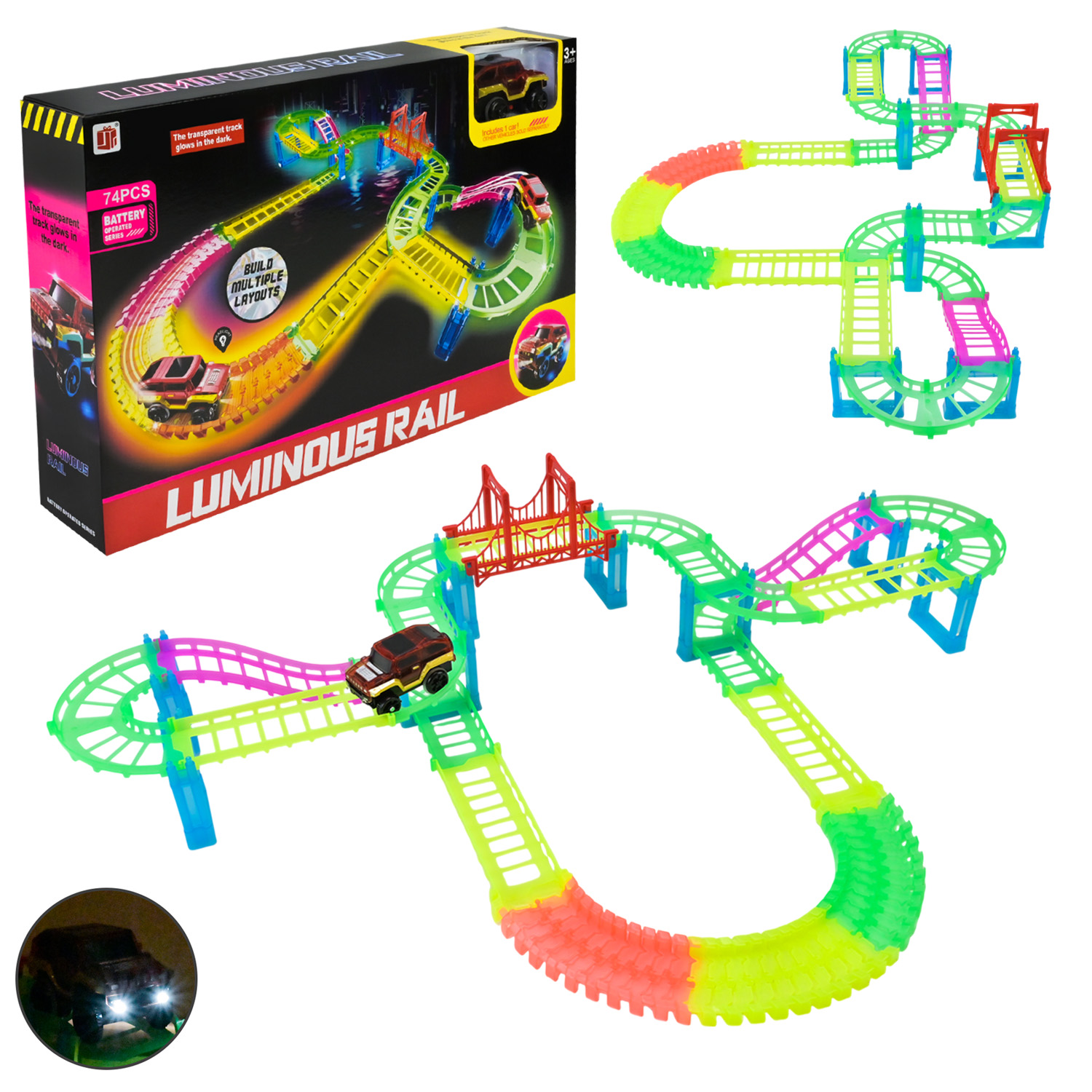 Трек арт. 888-132 (36шт/2) батар. світиться в темряві короб. 43,2*7,2*28см