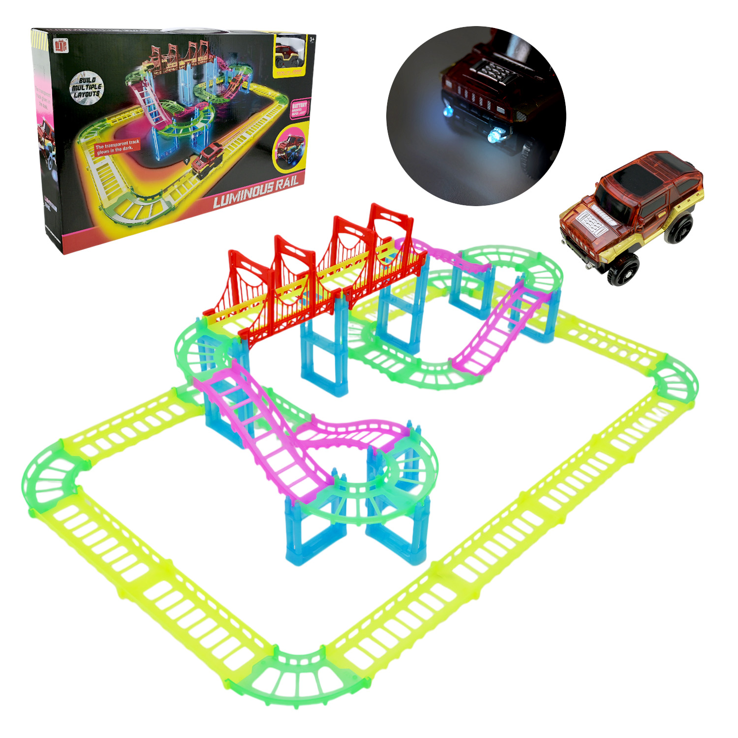 Трек арт. 888-134 (24шт) батар. світиться в темряві короб. 53*7,3*33см