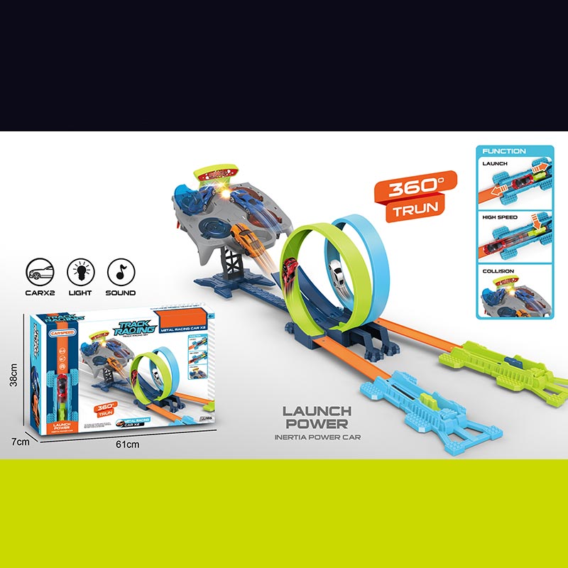 Трек JJ165 (18шт) батар. світло,звук,2машинки, короб. 61*7*38см