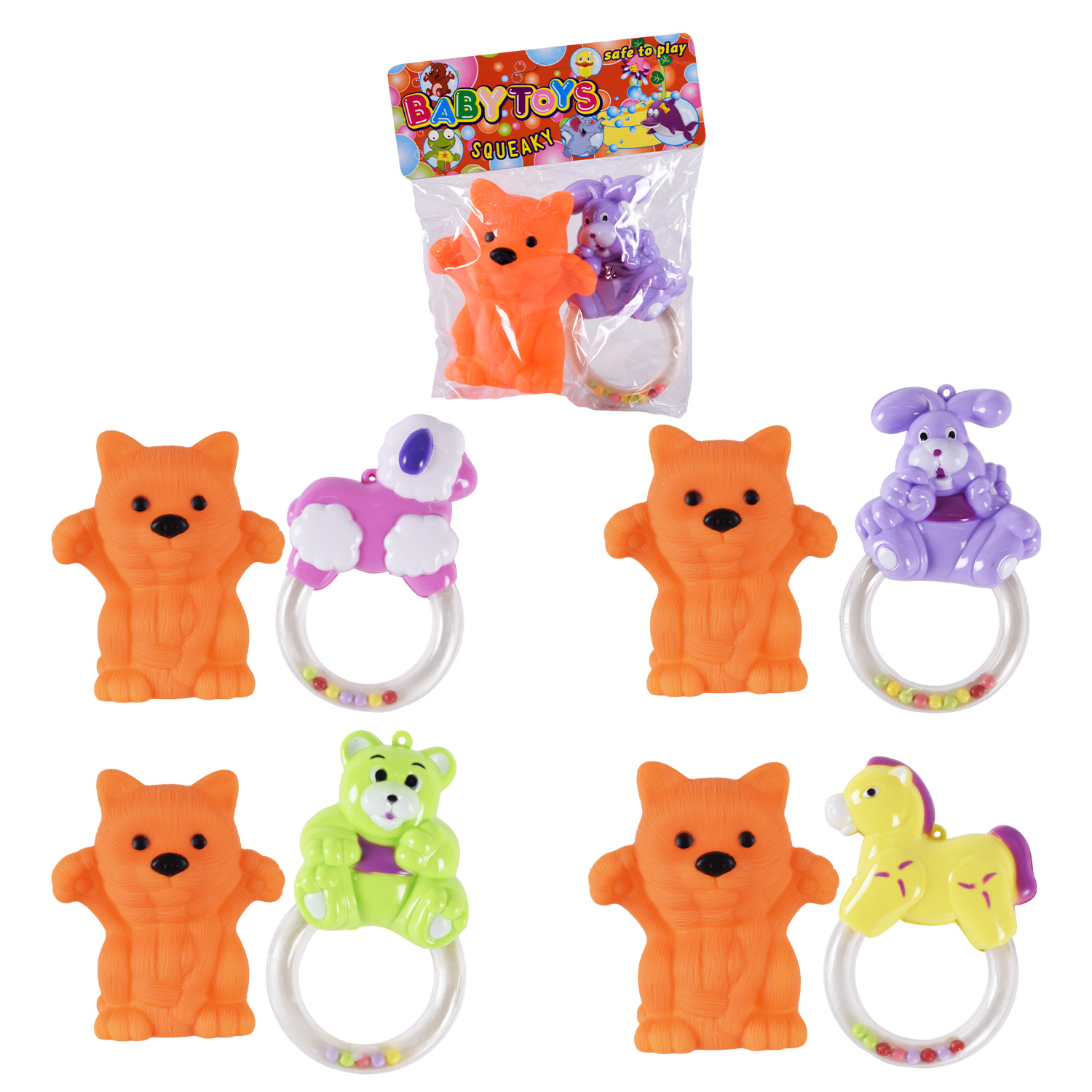 Брязкальце арт. 380 (216шт/3) з пискавкою, пакет 16,5*19*3см