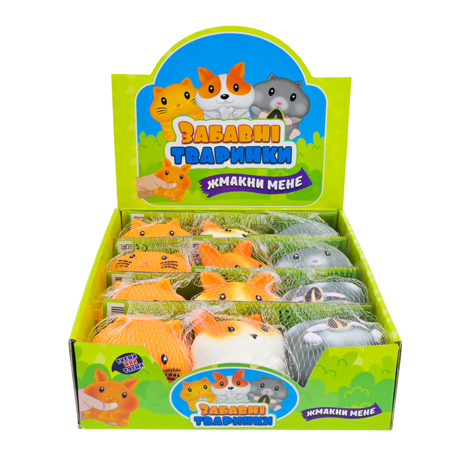 Антистрес арт. CKS-10787(SZ2402) (72шт) тварини 3 мікс 6*7см 12шт в дисплей боксі 20,5*6,5*25,5см