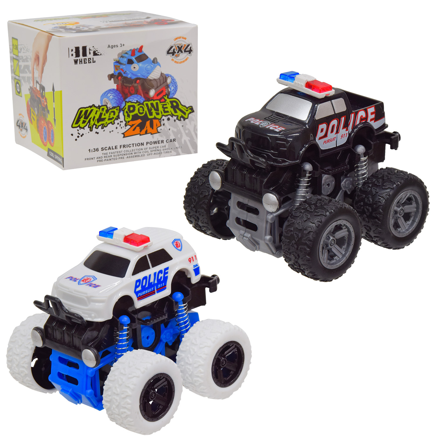 Перевертиш арт. D400-08A (240шт/2) инерц. 2 кольори, великі колеса, короб. 10,2*9,5*8,4см