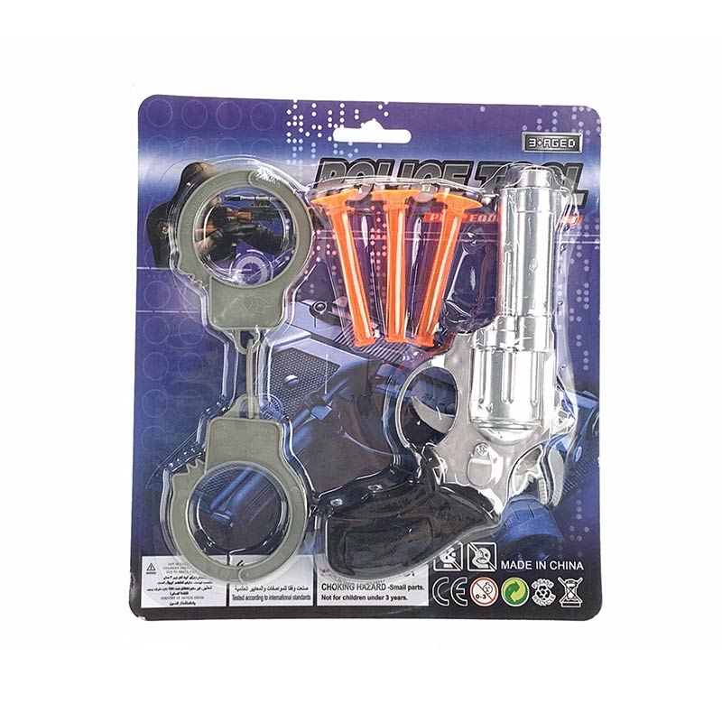 Поліцейський набір арт. 169HU-4 (480шт/2)  наручники, пістолет, снаряди на присосках, планш.21.5*19см