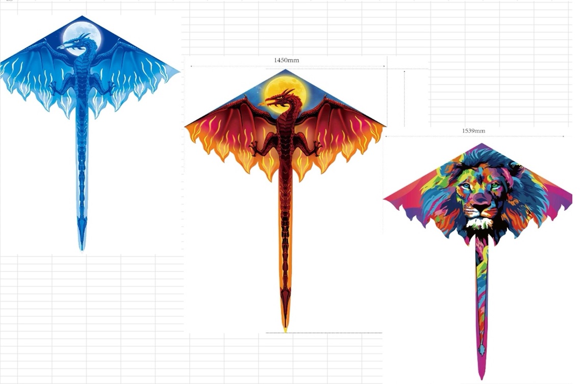 Повітряний змій арт. VZ2474 (200шт) 150 см,3 види у пакеті