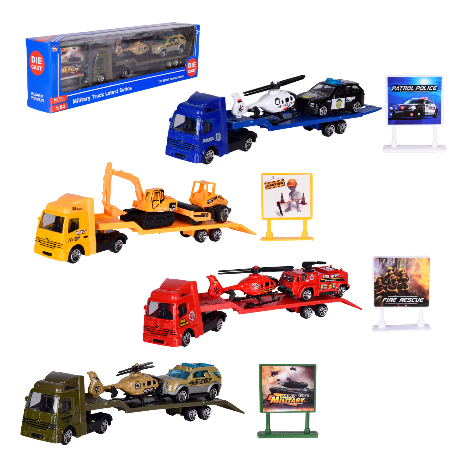 Трейлер метал TH677 (144шт/2) 4 кольори, М 1:64, транспорт, в коробці