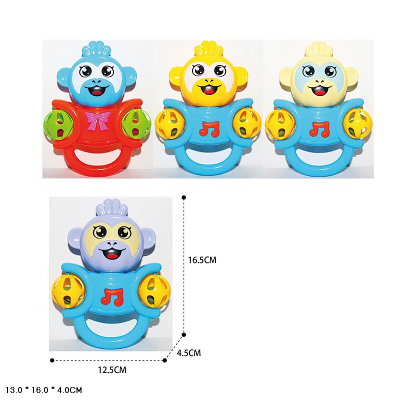 Брязкальце у ручку арт. 222-1 (480шт/2) 4 кольори мікс, пакет 13*16*4см