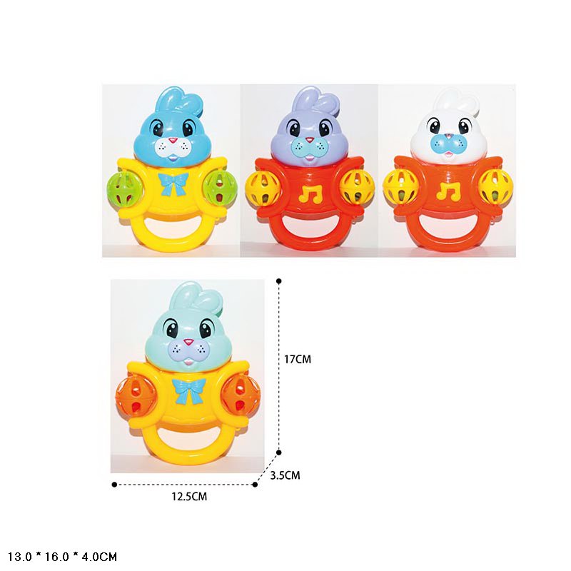 Брязкальце у ручку арт. 222-3 (480шт/2) 4 кольори мікс, пакет 13*16*4см