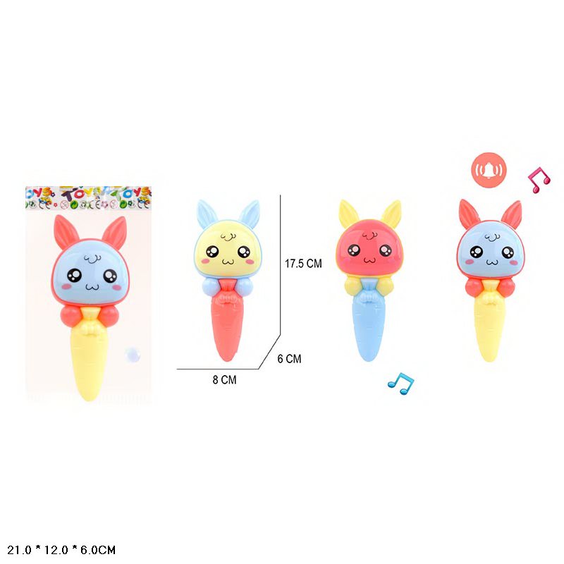 Брязкальце у ручку арт. 650A-19 (600шт/2) 3 кольори мікс, пакет 21*12*6см