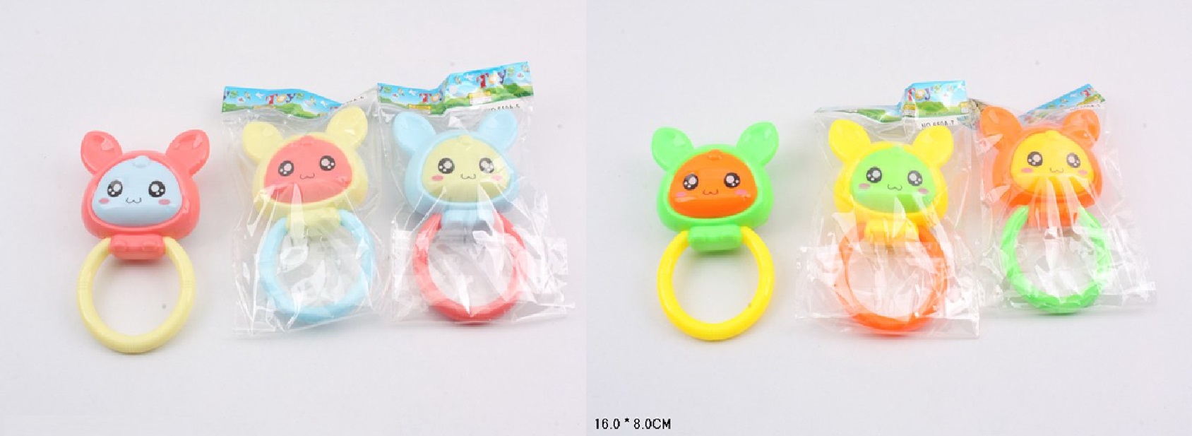 Брязкальце у ручку арт. 650A-5/A-7 (800шт/2) 6 кольори мікс, пакет 16*8см