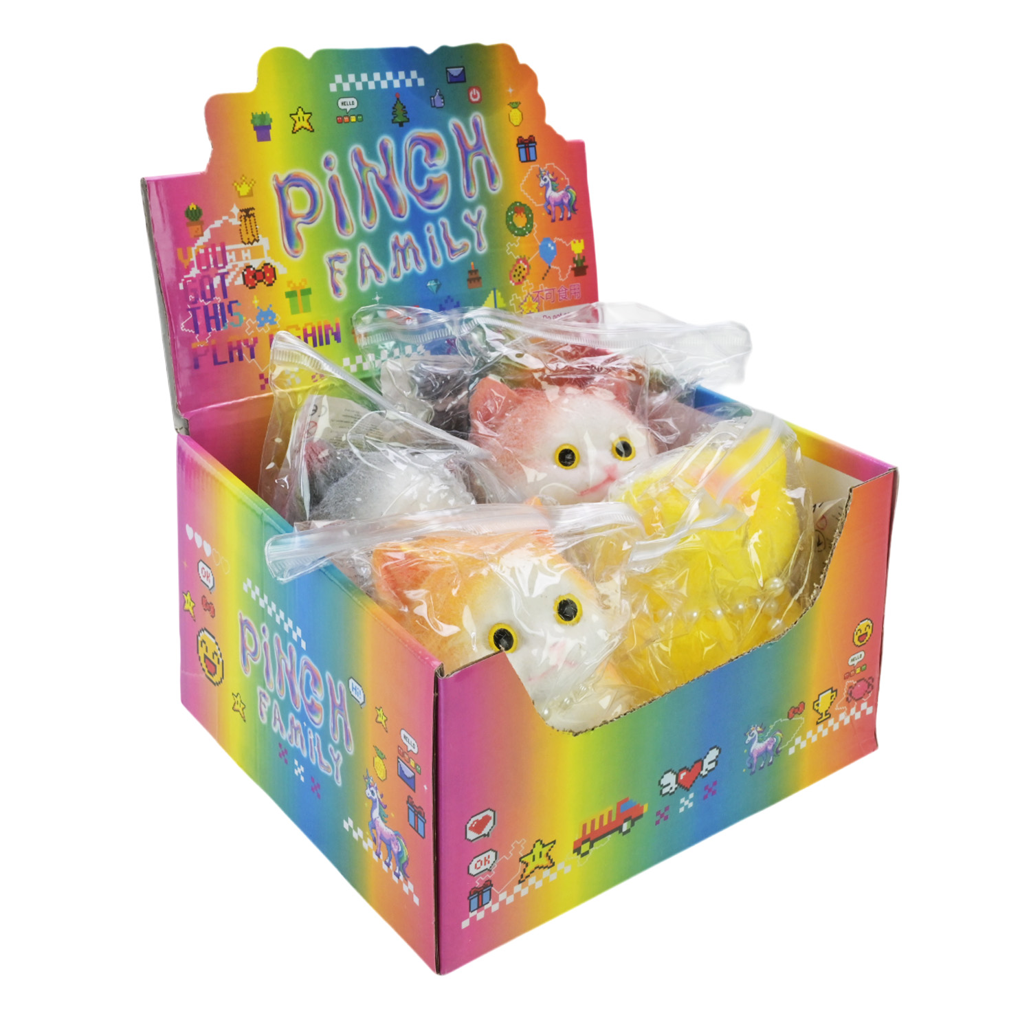 Іграшка антистрес арт. C2871 (24шт) Таба котик 14*9см 4 мікс 4шт дисплей бокс/ціна за шт/ 24*21*14 см