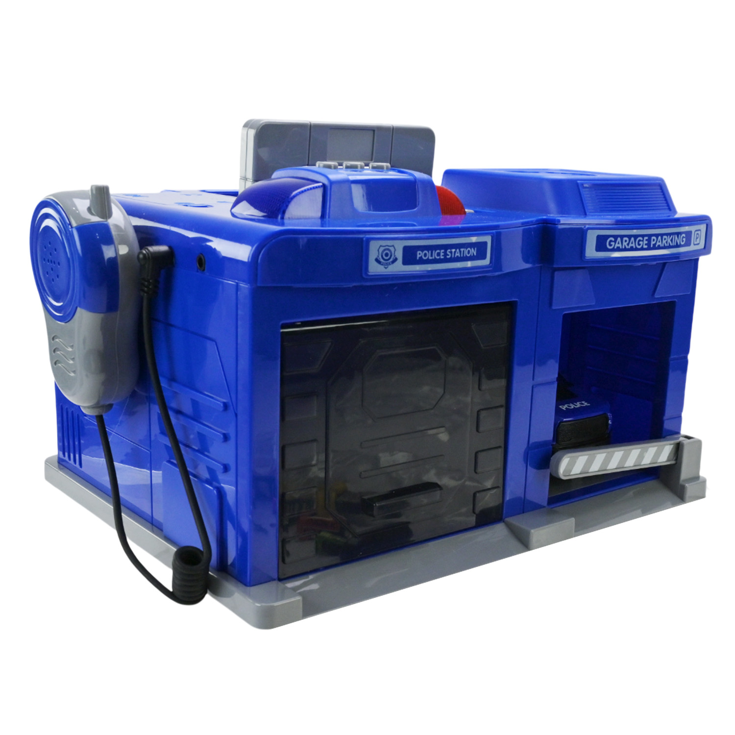 Паркінг арт. CLM-556 (8шт) поліція, світло, звук, короб.. 37*25*19,8 см, р-р іграшки – 26*20.5*15.5 см