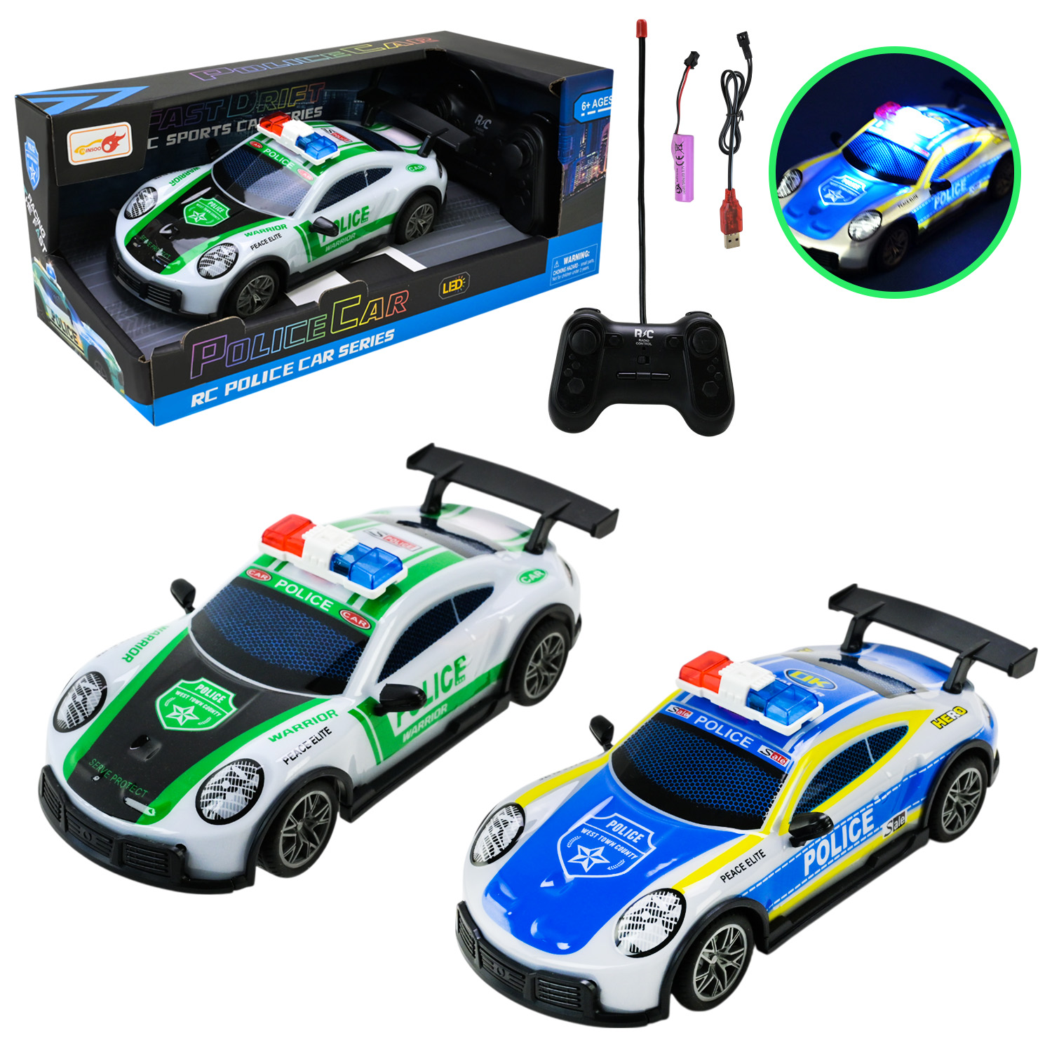 Машина р/к арт. 998-5B (60шт/2) батар. 2кольора, світло, короб. 19*8*6,5см