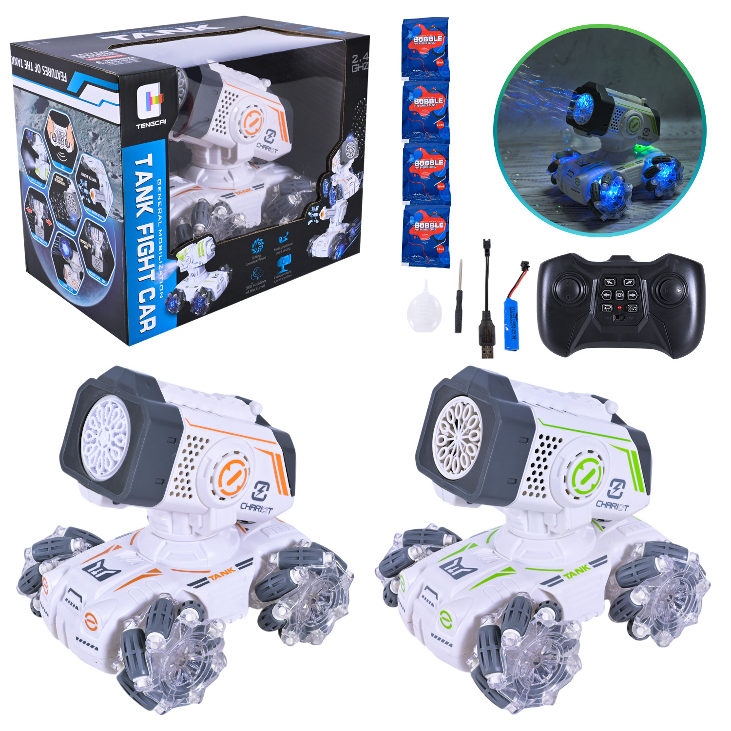 Перевертиш р/к арт. FC-2005C-1 (24шт) 2 кольори акум стріляє мильними бульбашками,світло, короб. 27*16,7*21см