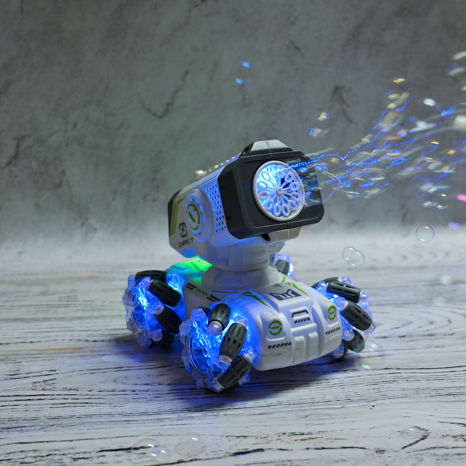 Перевертиш р/к арт. FC-2005C-1 (24шт) 2 кольори акум стріляє мильними бульбашками,світло, короб. 27*16,7*21см