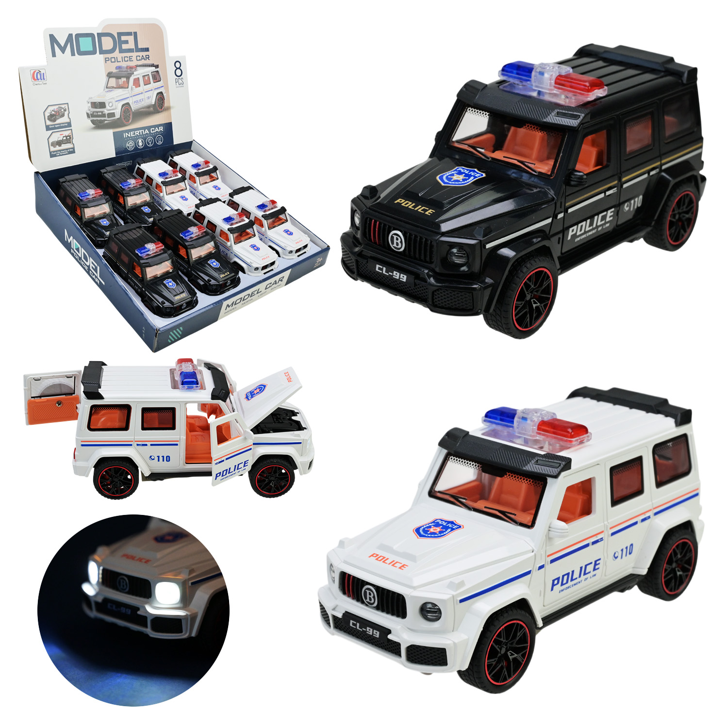 Поліція арт. 9903 (96шт/2) батар 2кольора, 12уп по 8шт у дисплей боксі 34*33,9*8,1см